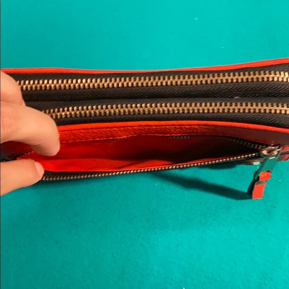 Red two zipper wallet/wristlet - Picture 6 of 7
